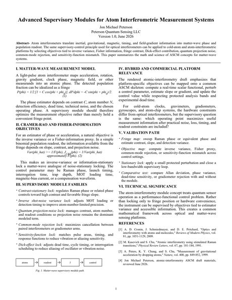 Cover preview: Advanced Supervisory Modules for Atom-Interferometric Measurement Systems